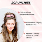 Velvet Scrunchies for Girls Women, 12 Pcs Rainbow Hair Scrunchie Elastic Thick Scrunchy Hair Ties, Cute Soft Ponytail Hair Accessories