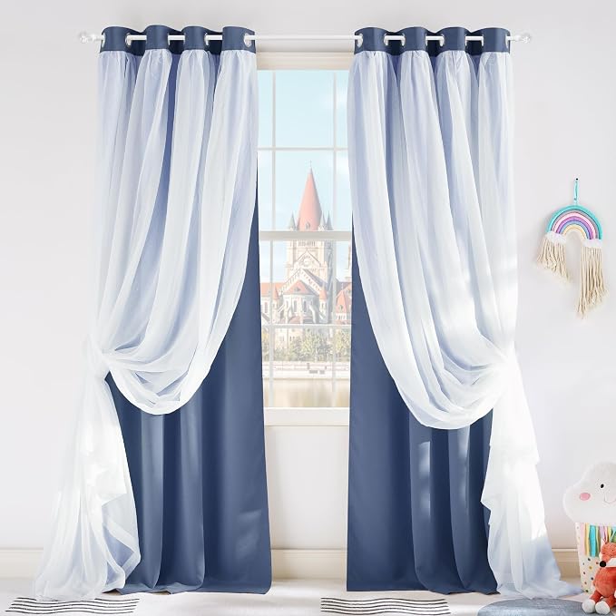 PONY DANCE Blue Haze Blackout Curtains by PONYDANCE