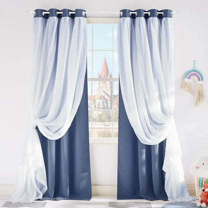 PONY DANCE Blue Haze Blackout Curtains by PONYDANCE