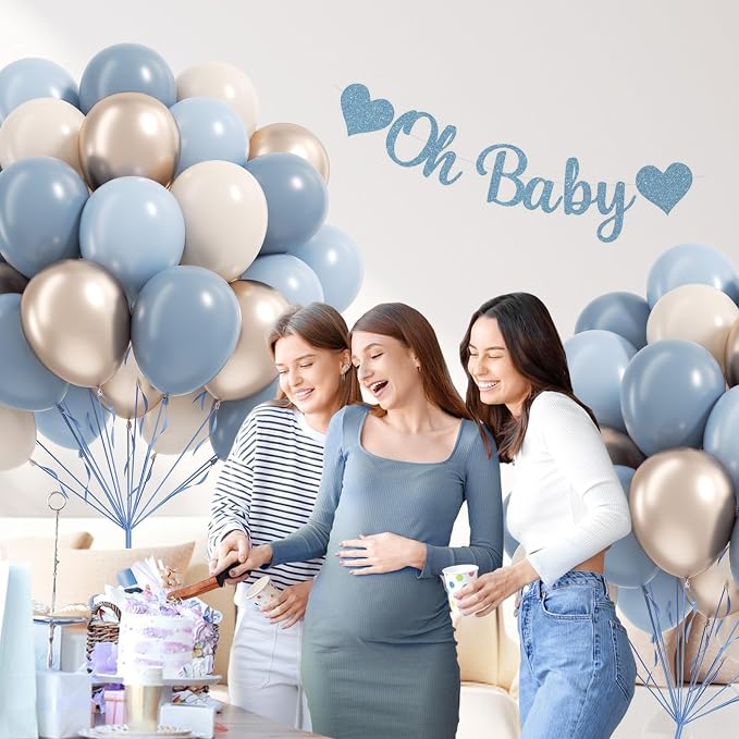 12inch Dusty Blue Balloons - Image 5