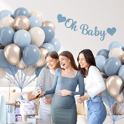 12inch Dusty Blue Balloons - Image 5