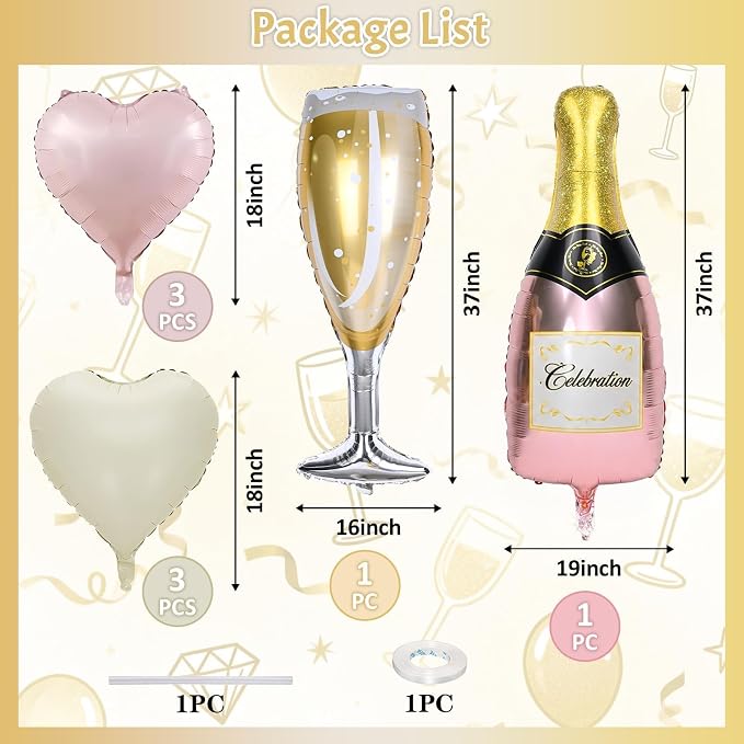 Champagne Balloons, Bachelorette Party Balloons - Image 2