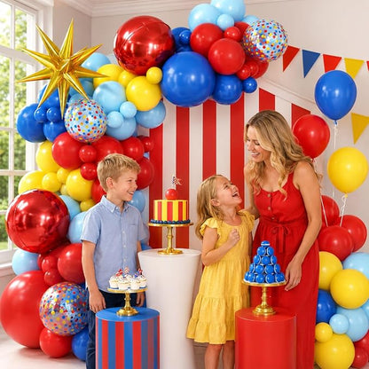 Red Blue Yellow Balloon Arch Garland Kit - Image 3