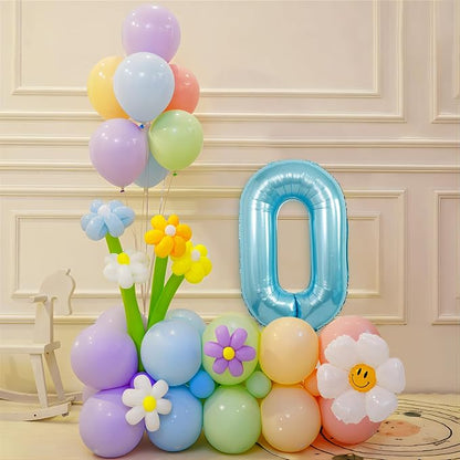 40 Inch light blue Number Balloons, Helium Mylar Foil Number Balloons - Image 6