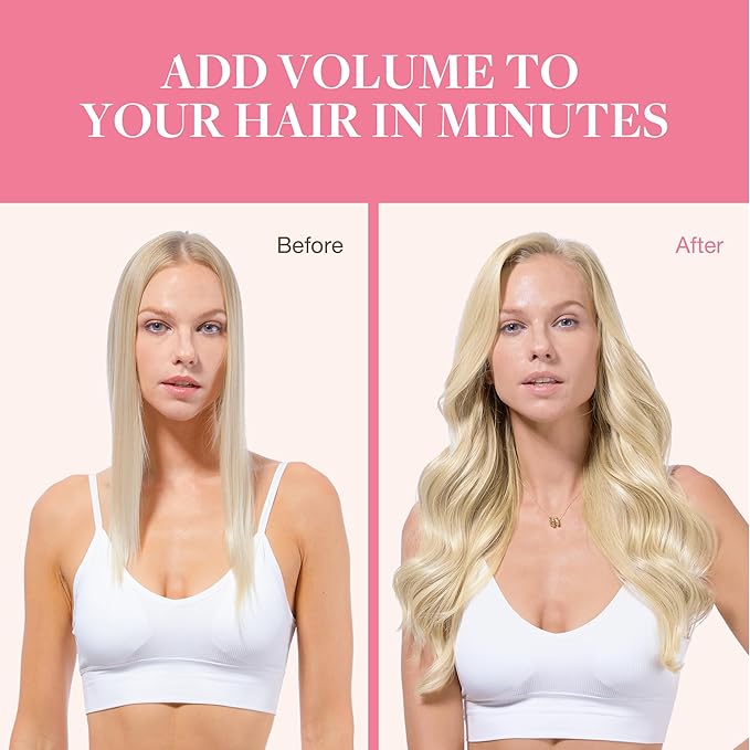GOO GOO Clip in Hair Extensions Real Human Hair, Remy Human Hair Extensions Clip ins for Women, Natural Human Hair, 24inch 150g 9Pcs, #60A Platinum Blonde