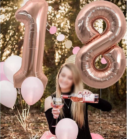 TONIFUL 40 Inch Large Rose Gold Number 16 Balloons Giant Digital 16 or 61 - Image 3