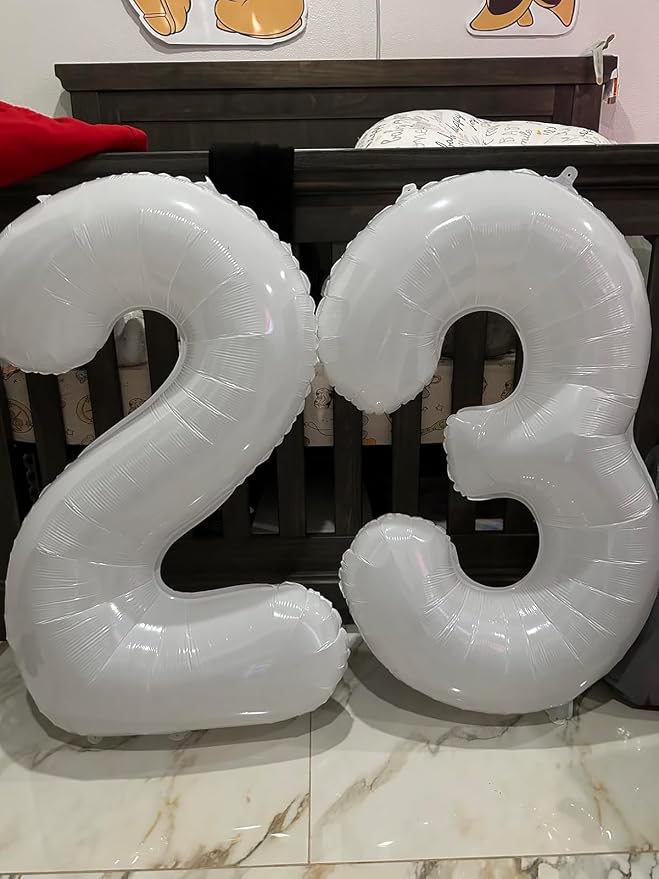 Number Balloons White 3 Balloon 40 inch - Image 2