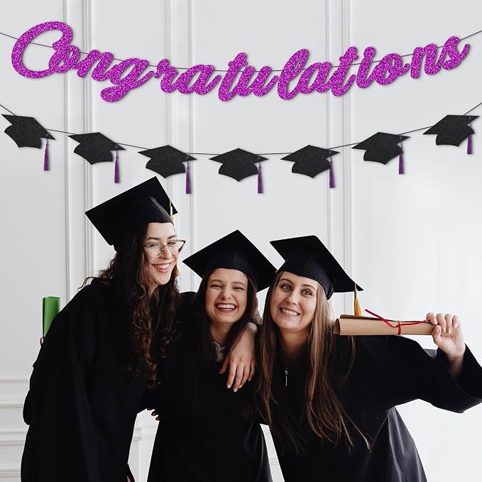 Congratulations Banner Pre-Strung Grad Cap Banner Graduation Decorations 2026 2 - Image 5