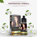 Herbishh Burgundy 3 in 1 Hair Dye Shampoo Keratin & Argan Oil Hair Mask for Dry Damaged Hair 800 ML