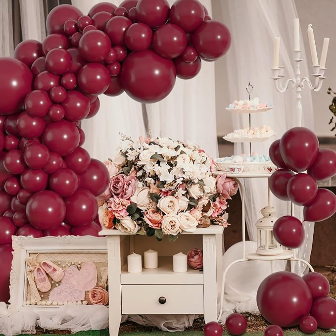 Amandir 153pcs Burgundy Balloons Arch Garland Kit Different Sizes | 18 12 10 5 - Image 7
