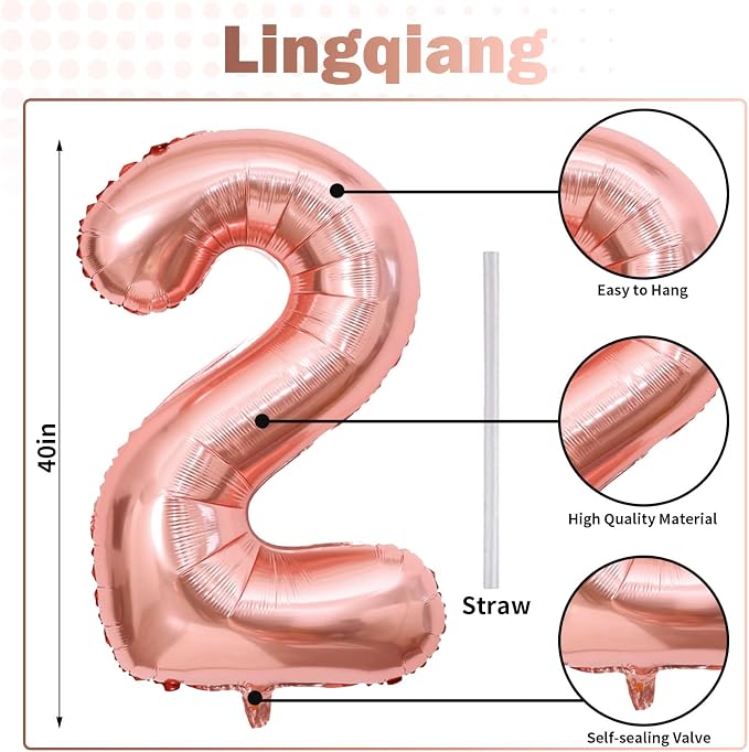 Rose Gold 21st Birthday Balloons - Image 2