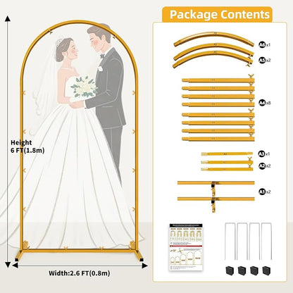6 FT Wedding Arch Frame Backdrop Stand - Image 2