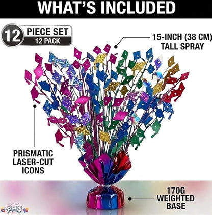 PMU 12 Pcs Multicolor Graduation Balloon Weights, Graduation Centerpieces - Image 3