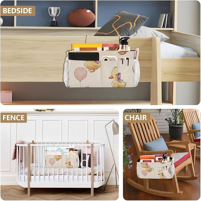 Bedside Caddy Metal Frame Hanging Organizer Bunk Bed Dorm Accessories Hook And - Image 8