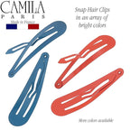 Camila Paris CP1330B French Hair Barrettes Clips, Snap Hair Slides Clic Clac for Women, Styling Girls Side Slide-in Metal Snap Pin Hair Accessories for Women. Strong Hold, No Slip Grip, Made in France