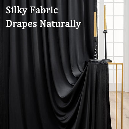Black Wrinkle Free Black Backdrop Curtains - Image 2