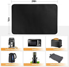 Heat Resistant Mat for Air Fryer, 16 x 24in Heat Resistant Mat for Countertop, Fireproof Silicone Countertop Protector Appliance Slider for Air Fryer, Coffee Maker, Toaster, Oven (Black)