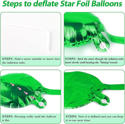 60 Pcs Star Balloons Explosion 12 Point Foil Cone Balloons Magic Balloon Large - Image 6
