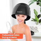 TASALON Portable Hooded Hair Dryer Bonnet, 1875W Height Adjustable Salon Home Hair Dryer with Hood, 3 Heating Settings - Black