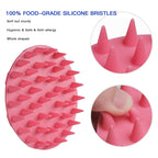 INNERNEED Scalp Massager Shampoo Brush, Wet & Dry Manual Scalp Care Head Scrubber Hair Washing, Soft Silicone Bristles, for Hair Growth, Dandruff Removal, Comfortable for All Hair Types (Pink)