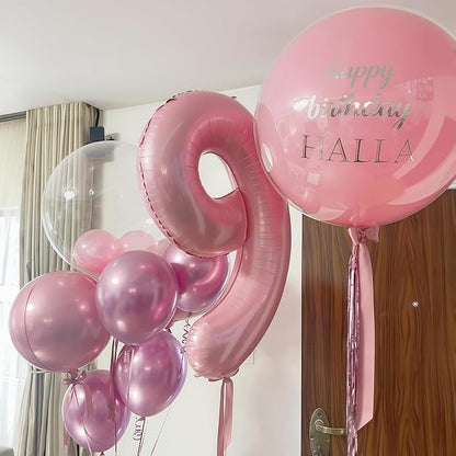 19th Birthday Balloon for Girls, 40 Inch Pastel Pink Number 19 Foil Balloons - Image 3
