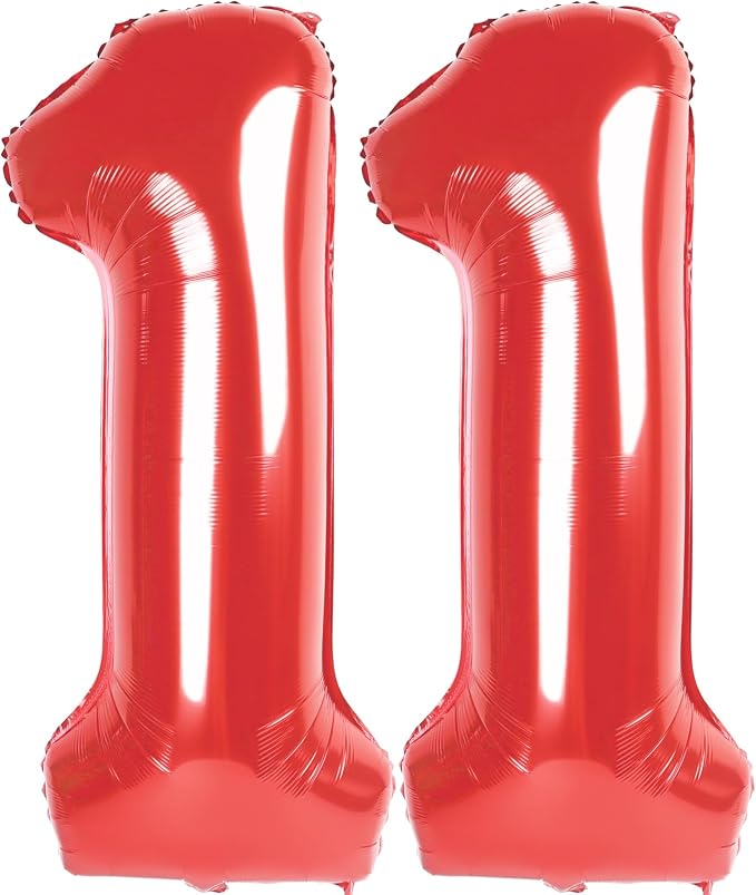 11 Balloon - Red Birthday Number Balloons, 40 Inch Decorations Men Women | Red by ALPHADELTAPI