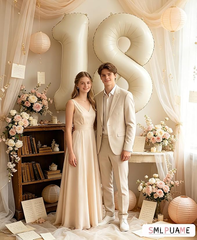 40 Inch Beige Number 9 Balloons - Image 5