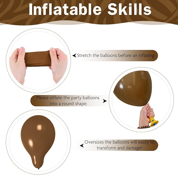 HILAVO Brown Balloon Arch Kit 18 in Clear Balloons Shades of Brown Cream Dark - Image 7