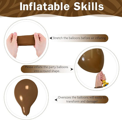 HILAVO Brown Balloon Arch Kit 18 in Clear Balloons Shades of Brown Cream Dark - Image 7