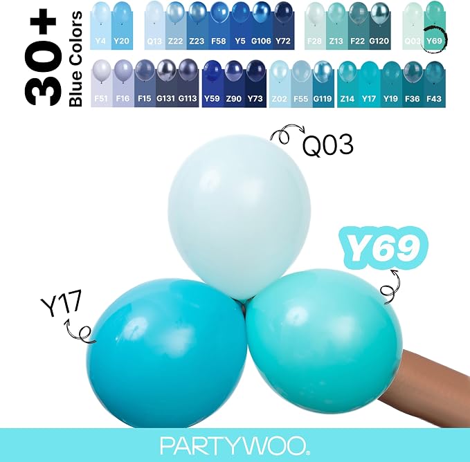 PartyWoo Teal Balloons 140pcs Turquoise Dark Teal Color 5 Inch | 18 12 10 5 - Image 4