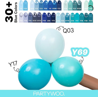 PartyWoo Teal Balloons 140pcs Turquoise Dark Teal Color 5 Inch | 18 12 10 5 - Image 4