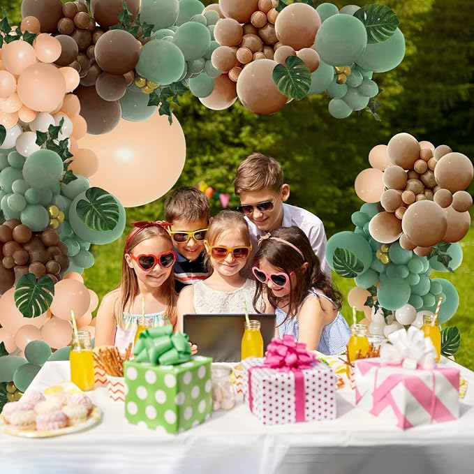 PERPAOL 148PCS Sage Green Brown Balloon Garland Kit, Jungle Safari Woodland - Image 9