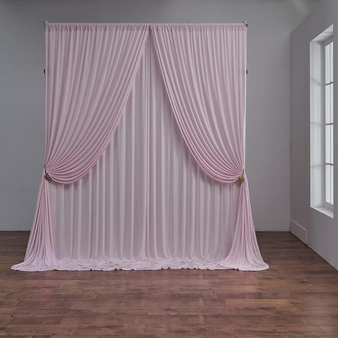 10 ft x 20 ft Baby Pink Backdrop Curtains by Outpain