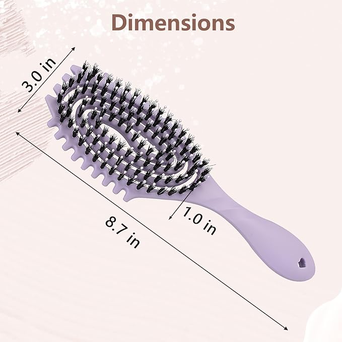 Curly Defining Brush, 1-Pack Vented Hair Brushes Blow Dry and Wet Detangling Curly Styling Hair Brush (Purple)