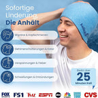 IceBeanie Migraine Relief Cap, As Seen on Shark Tank, Soft & Stretchy Gel Tension Headache Relief Cap, Extended Cooling Hangover Ice Hat, Odorless Head Wrap Ice Pack Wrap, Headache Migraine Mask