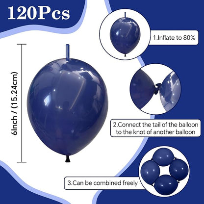 Navy Blue Link Balloons - Image 2
