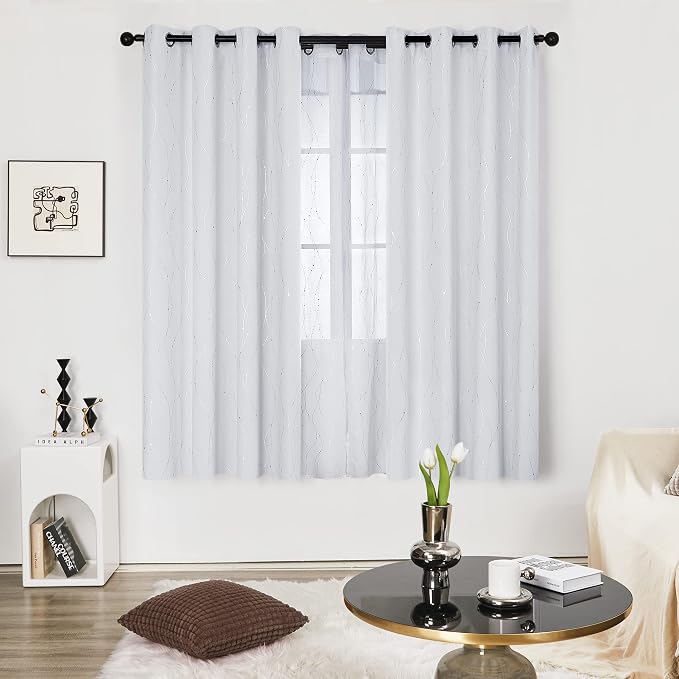 Deconovo Living Room Curtains 72 Inches Long, Thermal Insulated, Room Darkening - Image 2