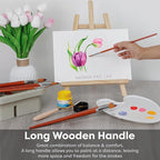 DUGATO Professional Artist Round Paint Brush Set (13pc) - Long Handle Round Pointed Tip, Anti-Shedding Nylon for Watercolor, Acrylic, Oil, Gouache, Ink & Tempera