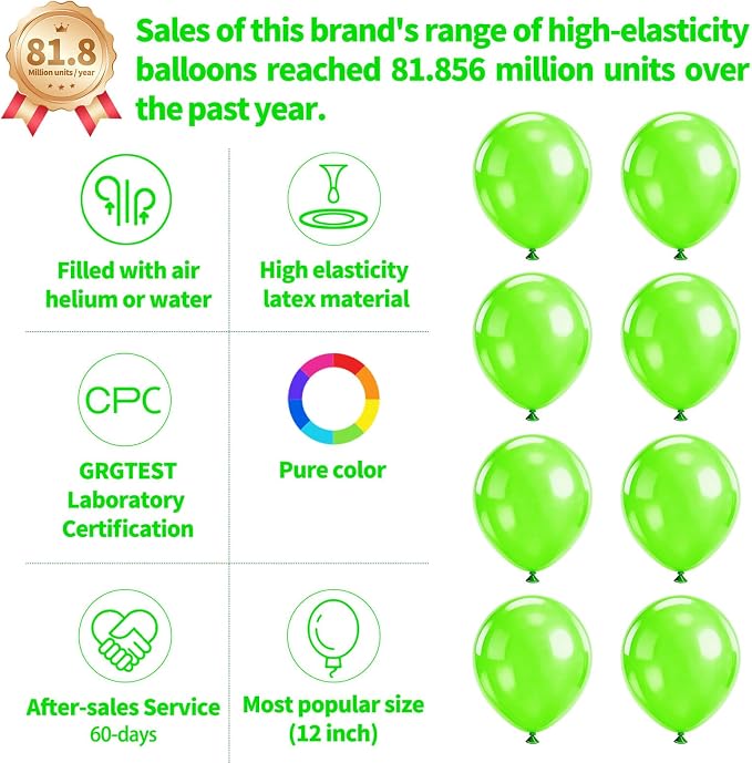 110pcs Green Balloon 12 inch - Image 2