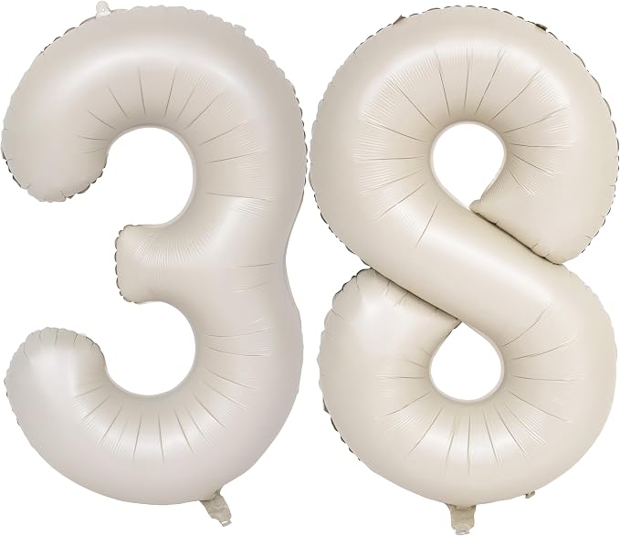 40 In Cream white Number Balloons Helium Foil Mylar Balloon Digital 38 | by Exquisitehighqualitypartydecorationstomeetyoureveryneed%EF%BC%81