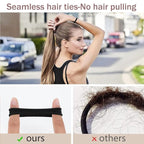 100PCS No Damage Hair Ties For Women Girls Men Kids Toddler - Soft Seamless Hair Ties For Thin & Fine Curly Hair - Black Rubber Bands For Hair No Pull Ponytail Holder