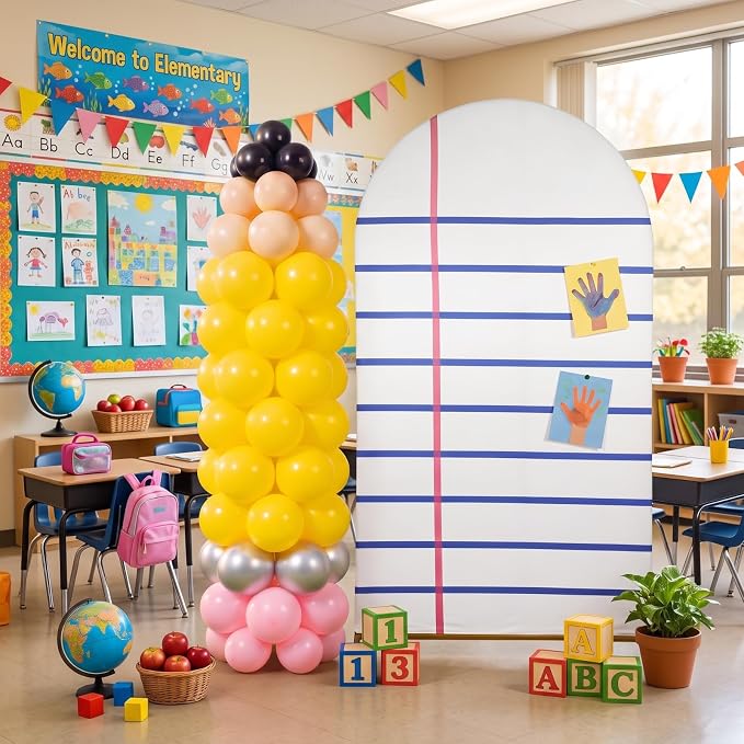 SmoothNovelty 193 Pcs Back to School Arch Backdrop Cover, 7.2 ft Notebook Arch - Image 8