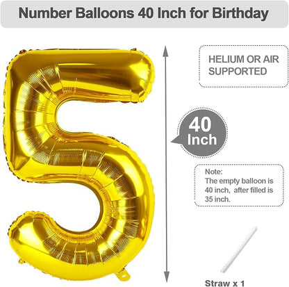 Number 4 Balloons 40 Inch Gold Balloon Birthday Decorations - Image 5