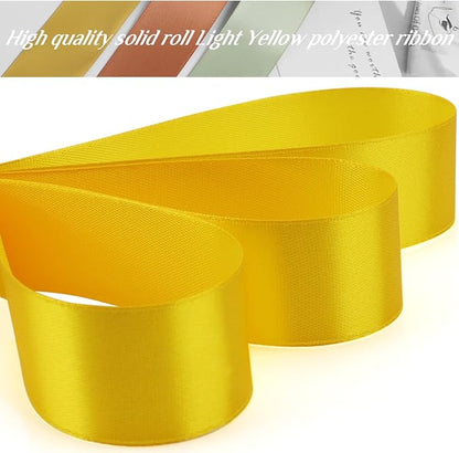 Nsilu 1 inch Yellow Ribbon for Gift Wrapping 50 Yards Perfect Wedding Party - Image 4