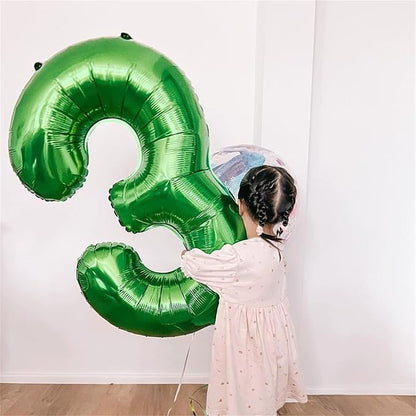 3rd Birthday Number Balloons for Kids, 40 Inch Emerald Green Foil Number - Image 5