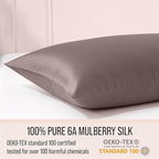 Bella Coterie Luxury Silk Pillowcase for Hair and Skin | 30 Momme | 100% Pure 6A Mulberry Silk | Super Soft | Perfectly Plush [Queen, Mocha]