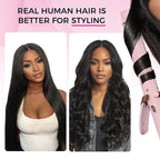 Lashey Seamless Clip in Hair Extensions Human Hair 120g 7pcs Straight Thick Remy Human Clip in Hair Extensions with Full End 20 Inch Natural Black