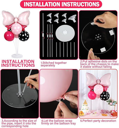 Pink Mouse Party Balloons Stand Kit 2 Sets - Image 3