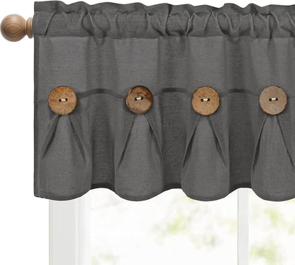 Farmhouse Valance Curtains, Boho Cotton Linen Kitchen Valance, Rod Pocket - Image 6
