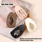 Ergonomic Flat Hair Claw for Women - Duckbill Hair Clips for Thick Hair,Non Slip Grip Hair Claw Clips for Girls Pack of 4